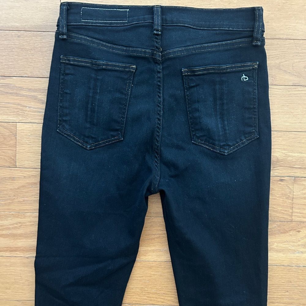 Rag & Bone High Rise Skinny Denim Jeans Women Size 28 Niko Black - Picture 5 of 13